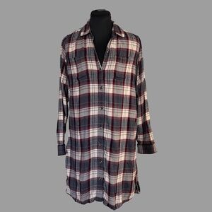 Plaid shirt dress or tunic women’s size 4